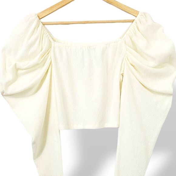 C/meo Collective Back To Back Puff Sleeve Top in Ivory Size Large - Picture 5 of 10